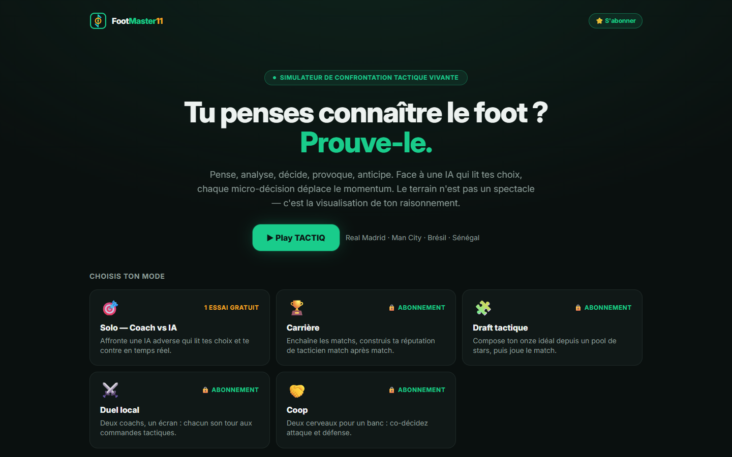 Aperçu de l'application FootMaster11